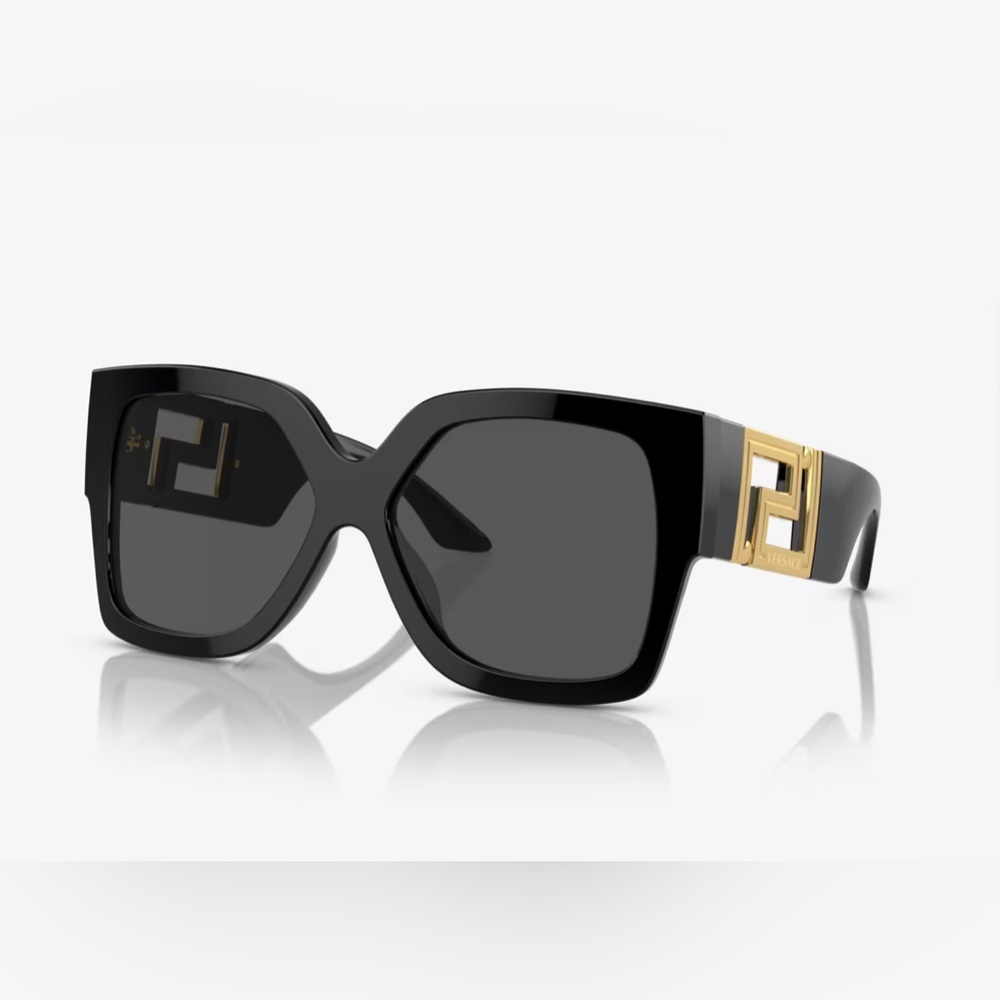 VERSACE 4402 Black and Gold Sunglasses USED CONDITION